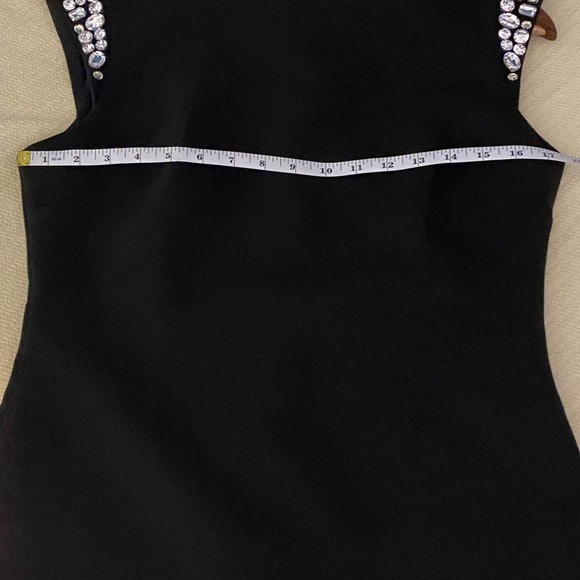 Elegant Kate Spade Embellished Rhinestone Black Midi Cocktail Dress Size 6 - Picture 11 of 13